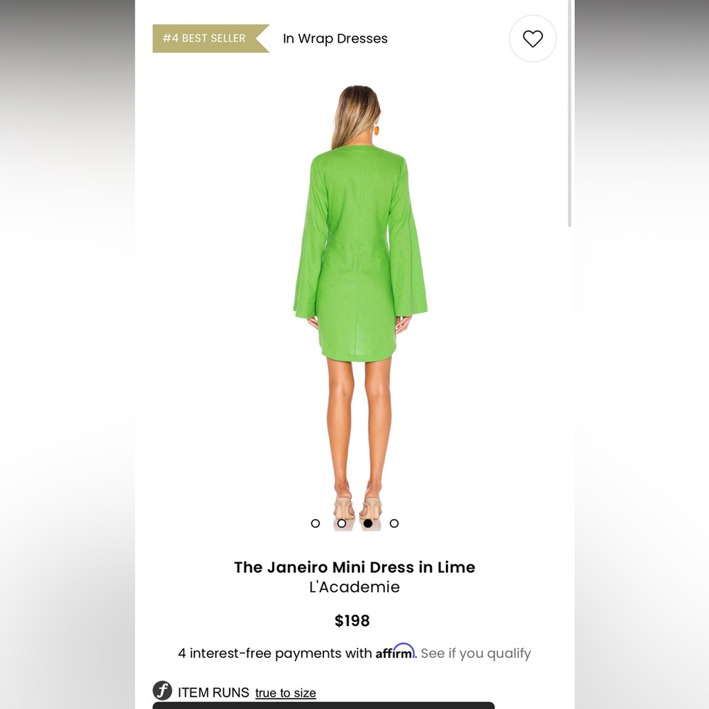 REVOLVE | L’Academie The Janeiro Mini Dress Green - Picture 6 of 14